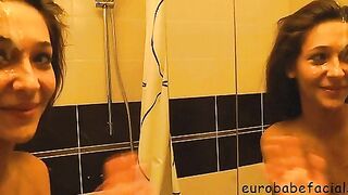 Polite Cum Girl Waves Goodbye