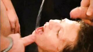 GGG swallows after blowbang (xpost /r/cumcocktails)