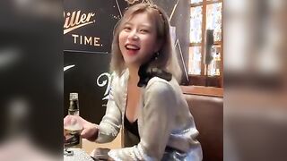 Ex-Brave Girls Hyeran - flirty hot date, drinking beer and spilling cleavage