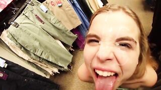 Cumming in a clothing store [GIF]