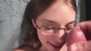 Geeky college teen facial