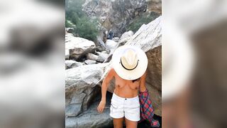 ''Nude Ninja'' strike along the popular White Tank water[f]all trail ????