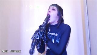 Milky deepthroat gagging camgirl Nina