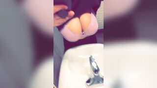 Huge Veiny Boobs Bouncing in the Work Bathroom [OC from my Snapchat]
