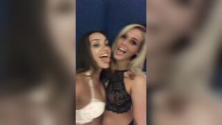 Mona and Nicole, acting silly at a bachelor party
