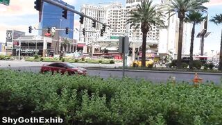 Boobs out while taking a break at Vegas [GIF]