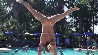 Handstands Out Of The Pool (GIF)