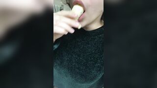 Deep throating banana