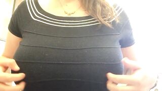 Just having some [f]un with my boobs while I wait for the copier