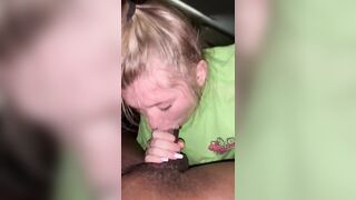 White chick from tinder blows a black cock
