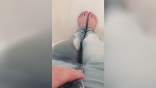 POV: Wetting jeans in the tub