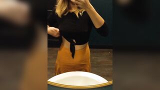 Tipsy and frisky in another restaurant bathroom ???? [GIF]