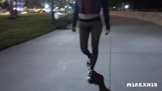 Sheer pantyhose walk [GIF]