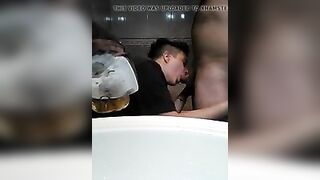 Butch dyke gives good head in bathroom, but has to spit out the load! (x-post r/butchporn)