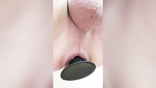 [M] Lots of people asked, so here's the video: Slowly pushing out this massive plug, while my ass lips hold a tight grip on it. Hope you like it :) (OC)