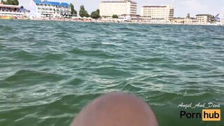 Real Public Blowjob on a Pedal Boat near a Crowded Public Beach (Caught by a passing boat)