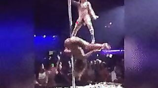 Pole dancing at this club