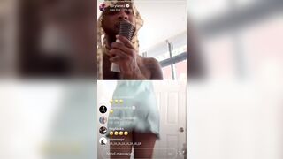 Girl twerks butt naked and shows her plug on Tory Lanez IG live