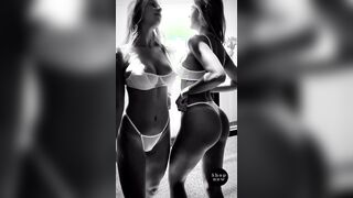 Maddy Maye and Justine Ouellet in Black and White