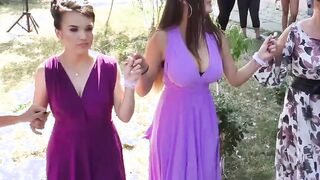 Busty Slim Babe Bouncing Her Big Tits at a Wedding