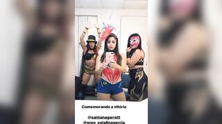 Santana Garrett, Rita Reis, Catalina Garcia and some booty shaking