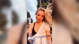 Dove Cameron teasing her tongue and tits