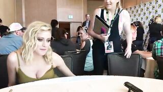 Olivia Taylor Dudley is just...too busty to hide. Impossible to make eye contact too.