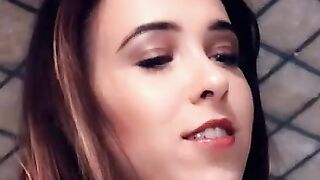 Petite Brunette Gets A Dick Too Big To Suck