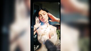 covering Kylie Jenner with my 2nd load (first tribute)