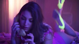 Celine Farach pink whore outfit in SEX music video