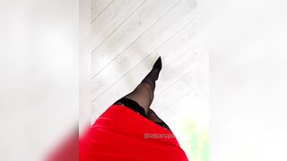 Walking in my Loubs ???? how sexy are those stockings tops? ????