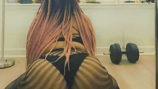 Lacey Evil Twerking in Fishnets