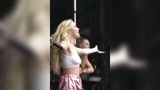 Zara Larsson bouncing her boobs on stage