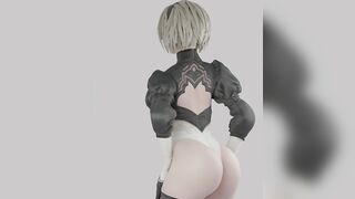 2B shaking her money maker[NieR Automata](Red Moa)