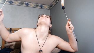 Fire play tongue transfers, swallowing and flipping you off [f][oc]