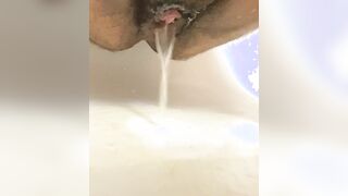 Watch me piss and leak cum in the shower after a good breeding sesh