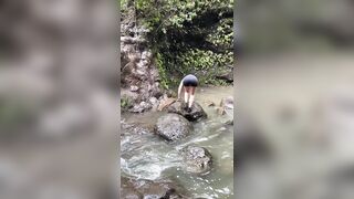 We hiked about 3.2 miles and passed a waterfall before we decided to just to do this! [GIF]