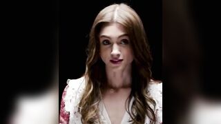 Natalia Dyer's reaction after being told she's gonna' be passed around by you and your friends.