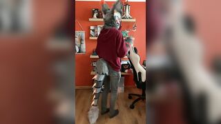 My tail is mostly done so here’s a video of my partial fursuit of Aiko!