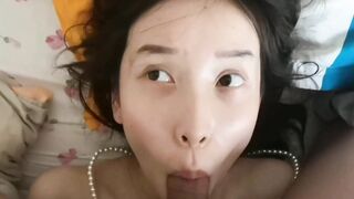 Expressive asian gets her mouth fucked