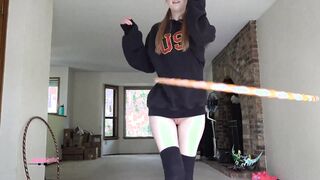 Hula hooping without pants