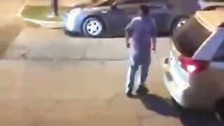 Crazy black teen attacks old white man and gets KTFO with an african drum! ????
