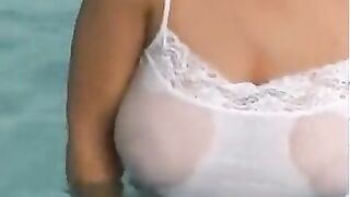 Christina Model Big Wet See Thru Nipples - GIF
