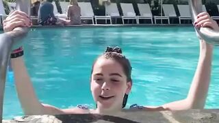 Kiernan Shipka bouncing up and down