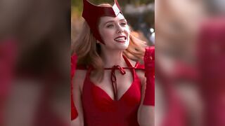 Elizabeth Olsen in the Scarlet Witch Halloween costume is some of the most effective wank material