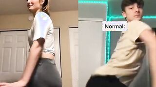 Booty-popping with her sister on TikTok (3/21/20, Claire Gerhardstein) [1MIC]