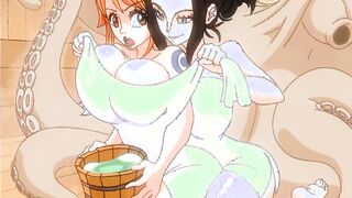 Nami, Nico Robin - Underboob Washing Service (Twistedgrim) [One Piece]