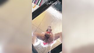 Horny Christmas Mirror Shower (f)