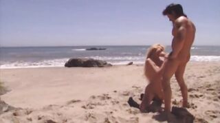 Jenna Jameson has sex on the beach (not the cocktail), from "Conquest", 1996
