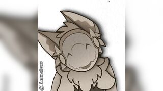 [Animation] Triblish the Paper Protogen ( @Kemelvor - Twitter )